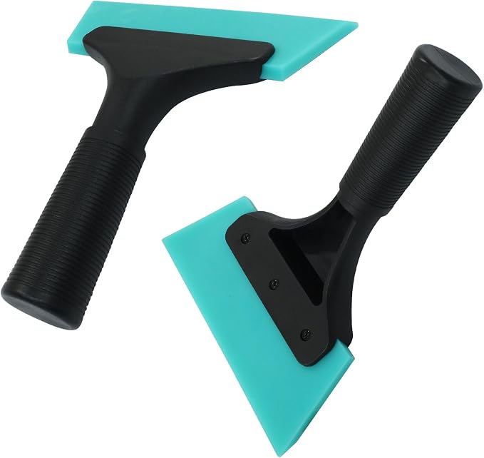 Hordion 2Pcs Small Squeegee 5" Rubber Blade Window Tint Squeegee Light Blue | Light Blue Mini Wiper for Car Windshield Mirror Shower Auto Cleaning