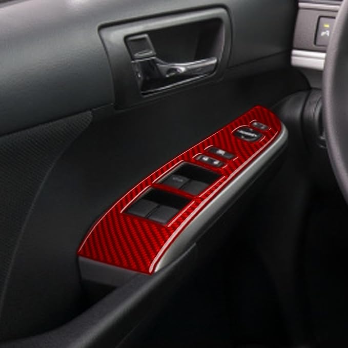 Real Carbon Fiber Trim for Toyota Camry Accessories | for 2012 2013 2014 Door Glass Lifting Control Panel Window Switch Panel Interior Thick Overlay Decal 4PCs