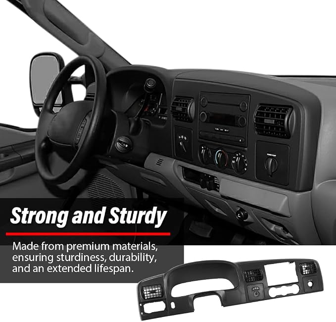 DOTCOM Dashboard Trim Panel Fit Ford F250 F350 Super Duty 2005-2007 | Dash Cover,Black