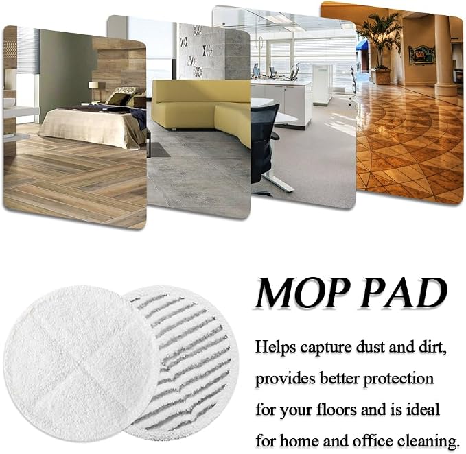 Spinwave Mop Pads Fit for Bissell Spinwave 20399 23157 23159 2039A 2124A 20393 2039T 2039W 20391 20395 2307 2315A Soft Scrubby Pads for Hardwood Floor Cleaning Replacement Pads(8Pack)