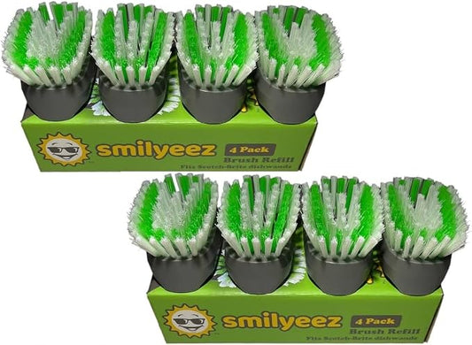 Smilyeez Replacement for Scotch Brite Brush, 4-Pack, Makes Your Dishwand Like New, Dishwand Brush Refills, Scotch Brite Brush Replacement, Easy to Install (2 Packs)