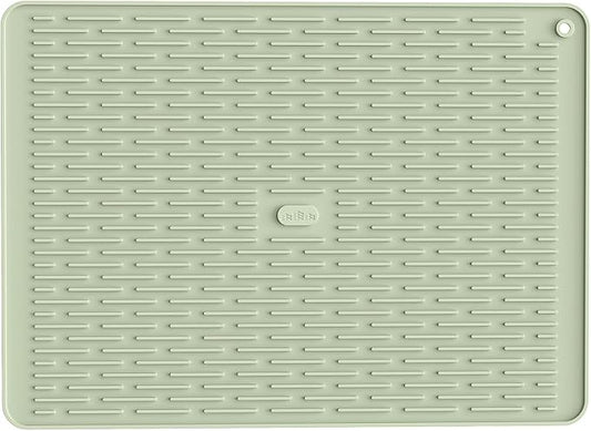 ME.FAN Silicone Dish Drying Mat for Kitchen Counter, Dish Drying Pad for Sink, Refrigerator or Drawer, Countertop Protection Pad XL - 23''×17''- Desert Sage