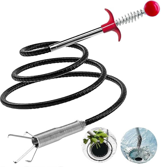 Upgraded Drain Snake, 76 inch Hair Drain Clog Remover Tool ， Sink Snake Drain Clog Remover for Sewer Kitchen Bathroom