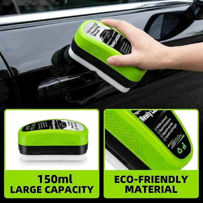 2-Pack Automotive Oil Film Cleaning Brush, Car Clear Vision Glass Cleaner，Upgraded 2.0 Oil Film Cleaning Brush Set – Windshield Polish & Window Cleaner for Ultimate Clarity