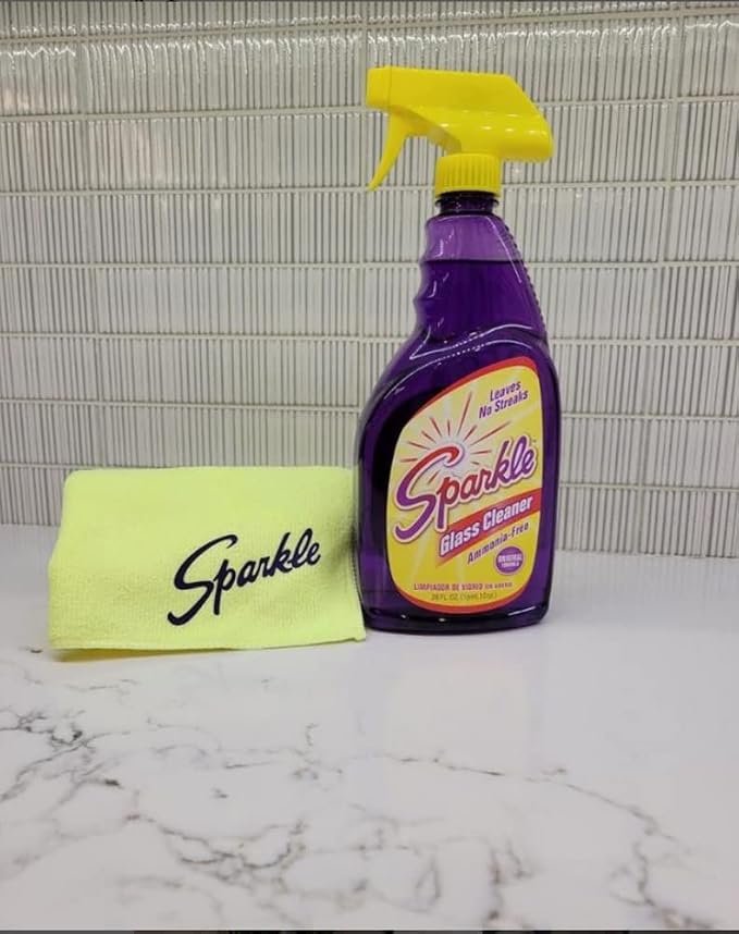 Sparkle Glass Cleaner Spray, Ammonia-Free Original Formula Glass Cleaner, Leaves No Streaks (33.8 Fl Oz, Pack of 3)