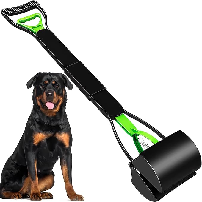 ienjoyed Pooper Scooper, Large Pooper Scooper for Dogs Heavy Duty, Dog Pooper Scooper with Long Handle & High Strength Durable Spring, Foldable Dog Poop Pick Up (32-inch) (32-inch(Green))