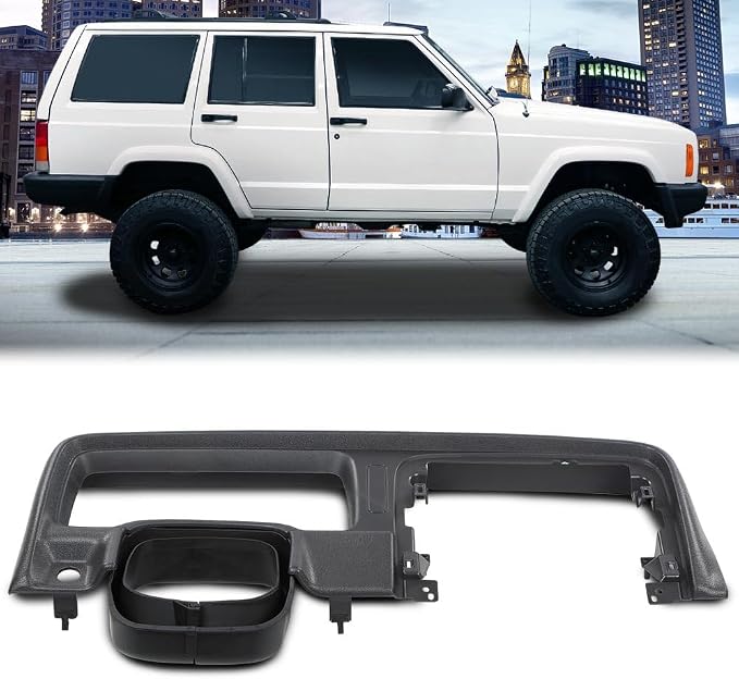 DOTCOM Dash Bezel Trim Speedometer Cluster Fit Jeep Cherokee XJ 1997-2001 | Gray, 5EJ84LAZAC
