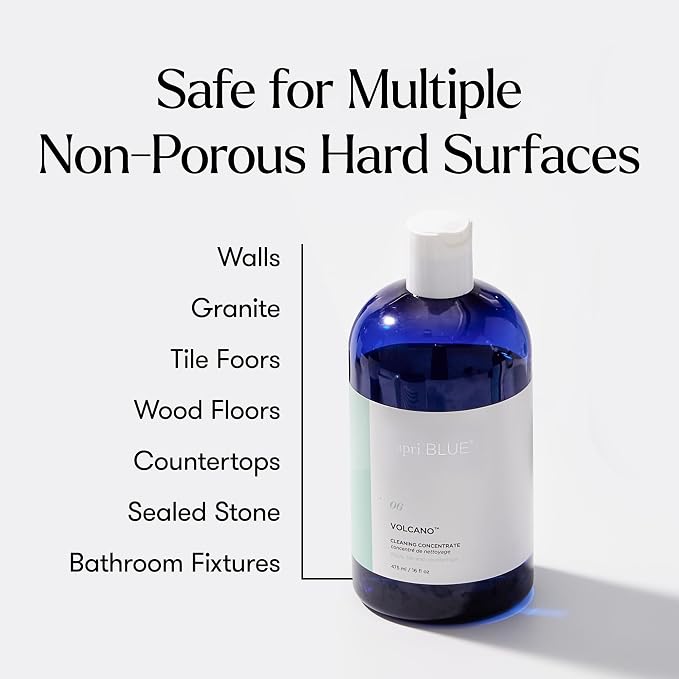 Capri Blue Volcano Cleaning Concentrate, Multi Purpose Cleaner, Cleaning Products Safe for Floors, Tile, Countertops and More - Vegan & Cruelty Free - Non-Toxic Sanitation Supplies (16 Fl Oz)