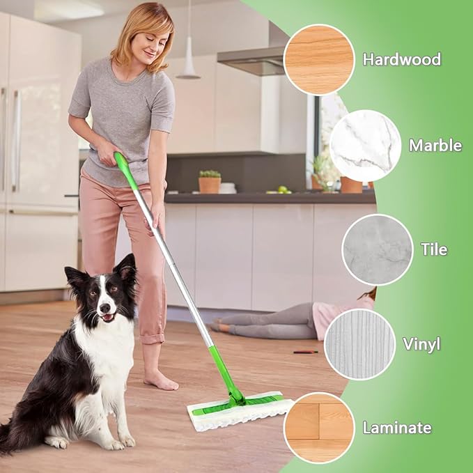 GLIMGLINT Heavy Duty Dry Sweeping Cloths Compatible with Swiffer Sweeper, Disposable Duster Mop Pads Refills for Floor Cleaning, Pet Hair, Dust and Dirt, Dry Cloths for Wood Floors, 100 Count