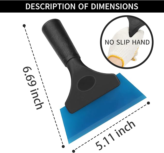 3 Pack Tint Squeegee, Small Squeegee for Car Windows, 5", 3 Colors | Multifunctional Small Window Squeegee, Rubber Water Blade for Car Windshield Window, Mirror, Glass Cleaning, No-Slip Handle