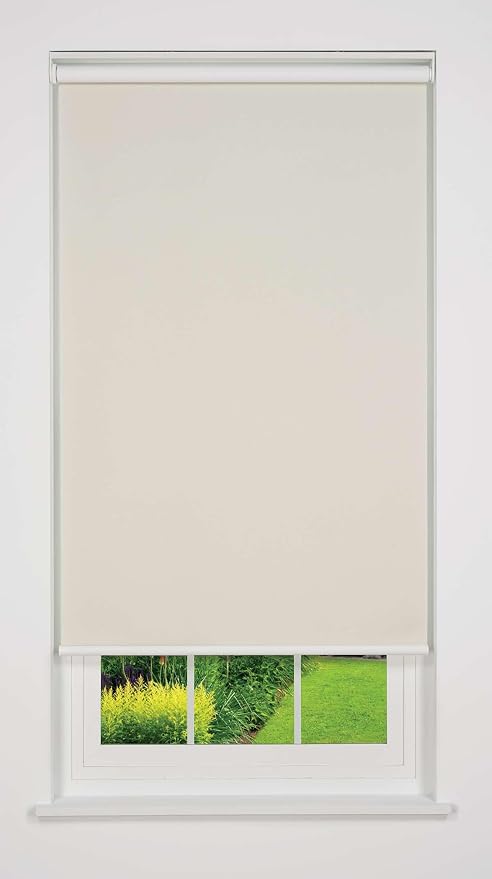 Cordless Sierra Blackout Roller Shade, Beige 54 W x 78 H (Arrives 1/4" Narrower)