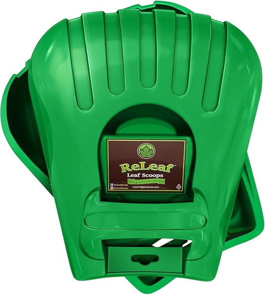 GARDEASE Leaf Scoops, Ergonomic Large Hand Held Rakes for Yard (1 Pair) | Closed-claw design scoops leaves and grass fast, wet or dry. Also great for mulch, compost, fruit picking and pet cleanup.