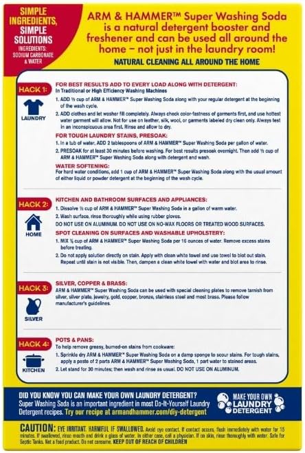 Detergent Booster and Household Cleaner Powder 55 oz Bundle with Microfiber Cloth - Enhances Laundry Detergent Power - Cleans Bathtubs, Microwaves, and More - (2 Items)