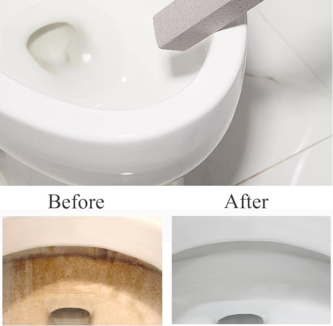8 Pack Pumice Stone for Toilet Bowl Cleaning, Scouring Stick Remove Toilet Bowl Hard Water Rings, Calcium Buildup and Rust Suitable for Cleaning Toilet, Bathroom, Kitchen Sink, Grill（Gray