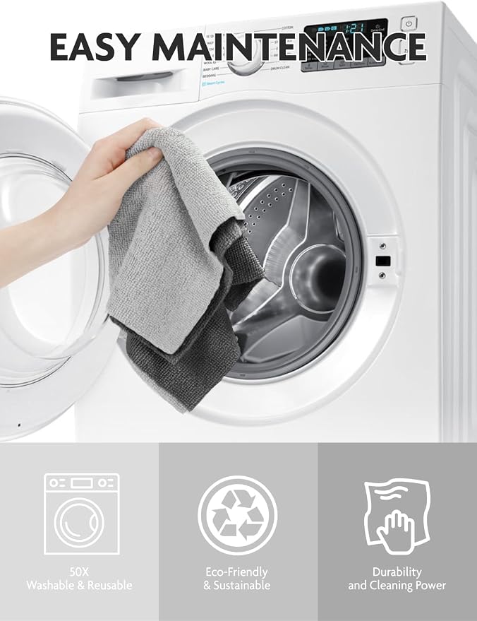 Fantasticlean Microfiber Cleaning Cloth Roll-675 Sheets(9 Rolls of Dimgrey) | 12'' by 12'', Super Absorbent, Lint-free, Tear-away Microfiber Towel Roll, for All-Purpose Cleaning