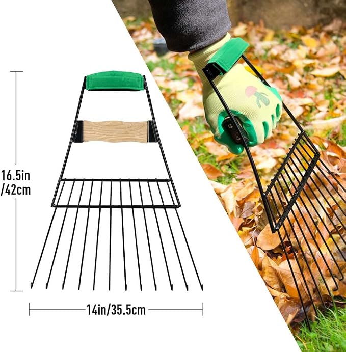 Altdorff Steel Leaf Scoops, Hand Rakes for Picking Up Leaves, Sturdy Garden Large Leaf Grabber Leaf Rake for Picking up Leaves, Collect Garbage and More