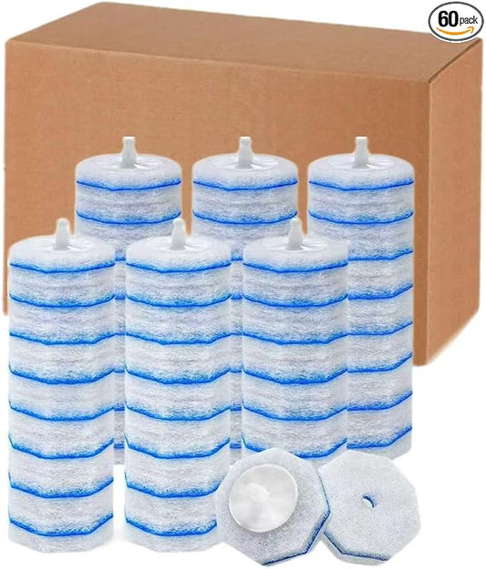 60 Count Toilet Brush for Clorox,Disposable Toilet Cleaner Refill Pads | Disposable Toilet Brush Heads, Toilet Bowl Cleaner, 4X Cleaning Power,Pre-Loaded Cleaning Formula, Bathroom Cleaning Supplies