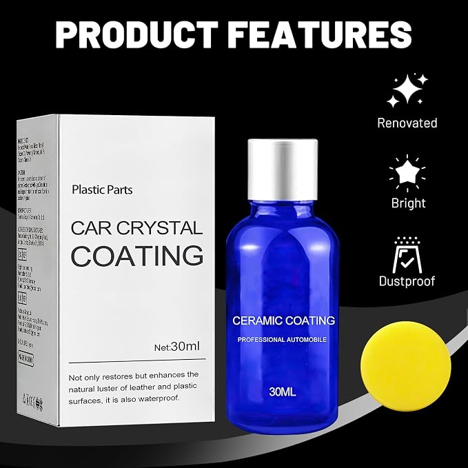 2PCS Plastic Parts Refurbish Agent, Upgrade Car Plastic Parts Refurbish Plastic Parts Crystal Coating, Plastic Coating Trim Restore for Car Plastic Parts(30ML)