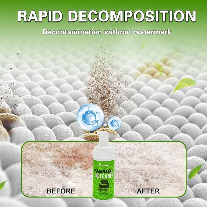 Upholstery Foam Cleaning 2 Pack, No Rinse Fabric Cleaner for Sofas, Couches & Car Seats, Quickly Lifts Stains & Dirt, Safe for Households with Kids & Pets, Easy-to-Use for Fresh & Spotless