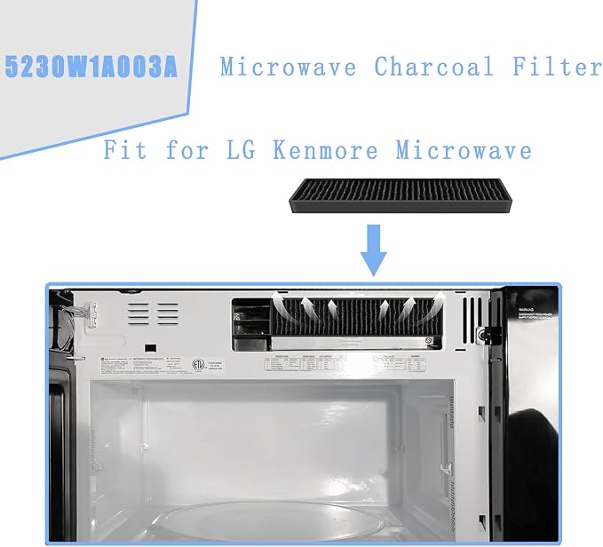 5230W1A003A Microwave Charcoal Filter Compatible with LG GE Microwave Charcoal Air Filter JVM7195SK6SS PVM9005SJ8SS WB06X10807 LMHM2237BD LMV1650ST