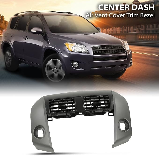 G-PLUS Center Dash A/C Heater Air Vent Cover Trim Bezel Switch Compatible with Toyota Rav4 2006-2012 Dashboard Air Vent Panel