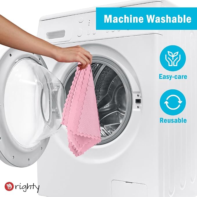 Orighty Microfiber Cleaning Cloth - 24 Pack, Pink Cleaning Rags 12x11 inch | Microfiber Towels for Cars, Highly Absorbent Household Cleaning Supplies, Reusable Lint Free Cloths for House, Kitchen