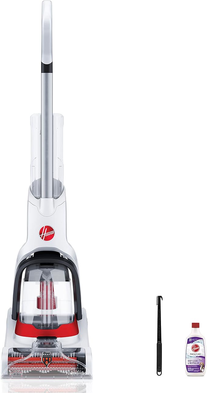 Hoover PowerDash Pet+ Compact Carpet Cleaner, Lightweight Carpet Shampooer | Heatforce Faster Drying, Pet Brush Roll, Use with a Carpet Cleaner Solution for a Bright, Refreshed Home