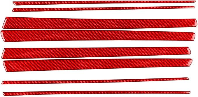 Car Trim Stickers Fit for Chrysler 300 2011-2023 Real Carbon Fiber | for 300C 300S Limited Touring Base 2011-2013|Door Panel Decorative Strips Decals|Thick Overlay|Anti-scratch|Red
