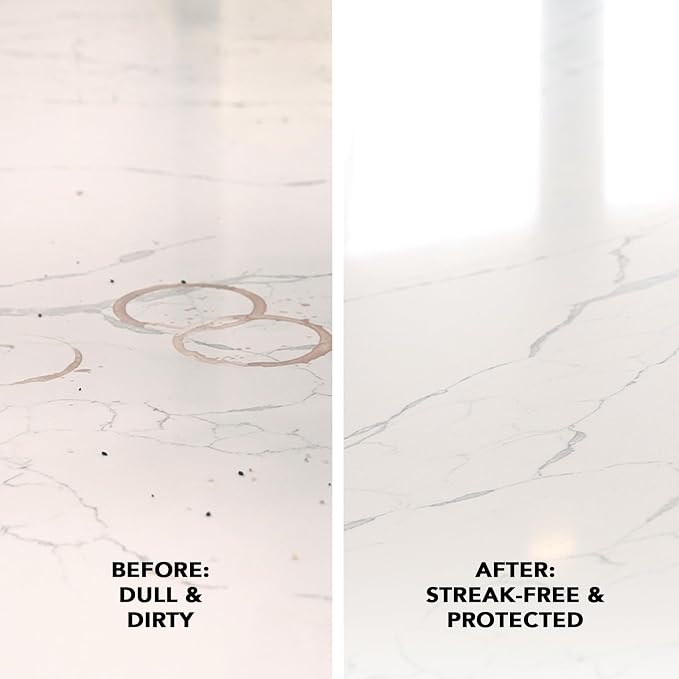 Weiman Quartz Countertop Cleaner and Polish - Clean and Shine Your Granite, Marble Countertops, Kitchen Island, and Stone Surfaces with UV Anti-Fade Protection, Citrus, 24 Ounce with Microfiber Cloth