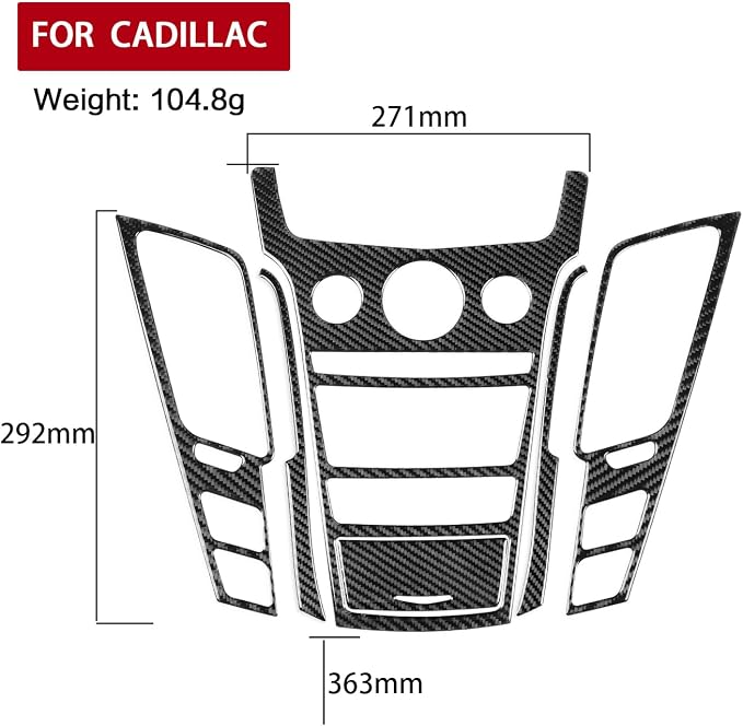 Real Carbon Fiber Trim for Cadillac CTS Accessories | for 2008 2009 2010 2011 2012 2013 Center Control Kit Panel Sticker Interior Thick Overlay Decal