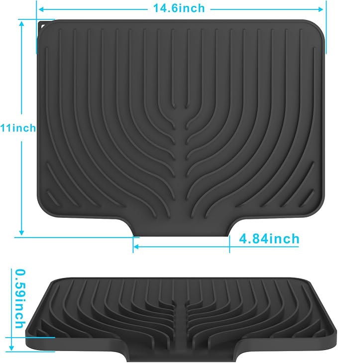 Dish drying mats for kitchen counter,14.6"×11"Silicone Self-Draining mat | Various sizes and colors,Self-Draining Slope Structure,Enabling faster drying,Heat-Resistant,Easy to clean,Food-grade