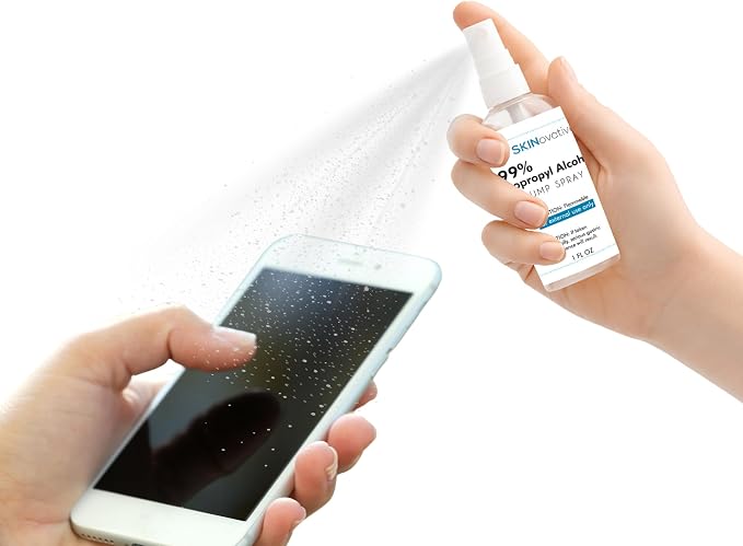 99% Isopropyl Alcohol Spray Disinfectant, Derma Roller Cleansing Spray, Microneedling Cleaning, Portable Isopropyl Alcohol 99 Percent Sterilizing Solution, Sanitizes on Contact, 1 Oz