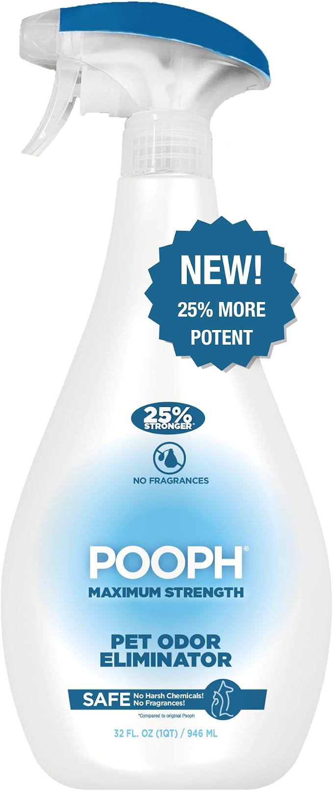 POOPH Plus Maximum Strength Pet Odor Eliminator Spray, 32 oz | Maximum-strength odor eliminator spray on carpets, furniture, litter boxes, and hard floors, 32 oz