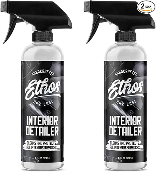 Ethos Interior Detailer Spray - Interior Car Cleaner Easily Cleans & Protects All Interior Surfaces | Non Greasy Satin Finish with UV Protection & Odor Neutralizing Agents