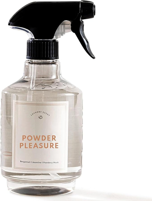 Chakra Freshener Fabric Spray - Long-Lasting Multi-Purpose Laundry Scent for Bedding, Clothes & Home Fabric Deodorizer, Luxury Room Deodorizer, Linen Spray w/Trigger, 16.9 fl oz, Powder Pleasure