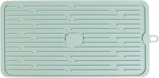 Dish Mat Silicone Dish Drying Mats Works For Drying Stemware Cocktail Glasses Silverware Pots Pans Knives and Dish Rack for Kitchen Counter Sink Bar Pads Easy to Clean (GD-LSD-01-green)