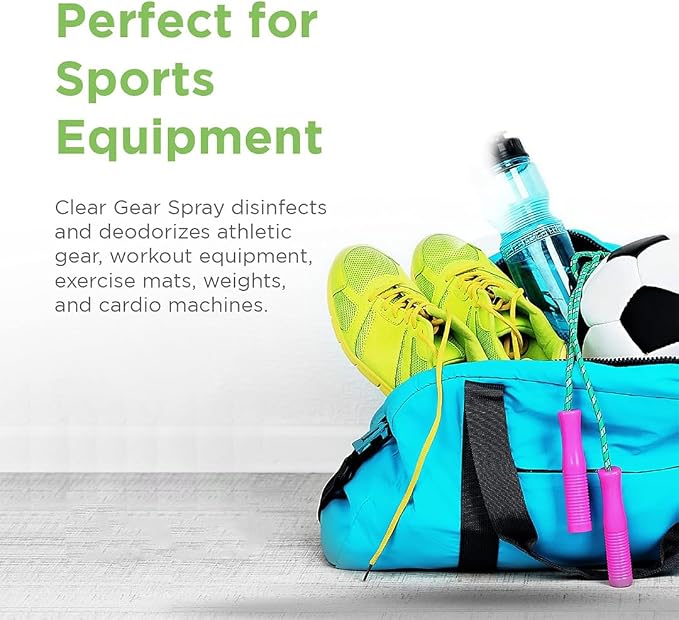 Clear Gear Gym Disinfectant Mat Cleaner, and Gym Equipment Deodorizer for Sports Equipment and Fitness Centers - EPA-Registered, Hospital Grade Disinfectant, Made in USA - (4) 1 Gallon Bottles