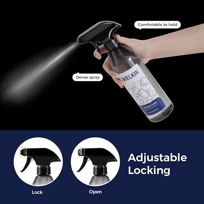 WELKIN Screen Cleaner Gel Kit, 18.6 oz + 2 oz for TV, Laptop & Phone | Gentle Gel Formula, Applies Precisely Without Dripping, Easy Screen Cleaning, Includes 1 Microfiber Cloth & 1 Glass Wipe