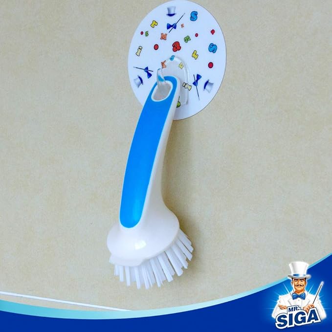 MR.SIGA Pot and Pan Cleaning Brush, Dish Brush for Kitchen, Lake Blue, Pack of 2