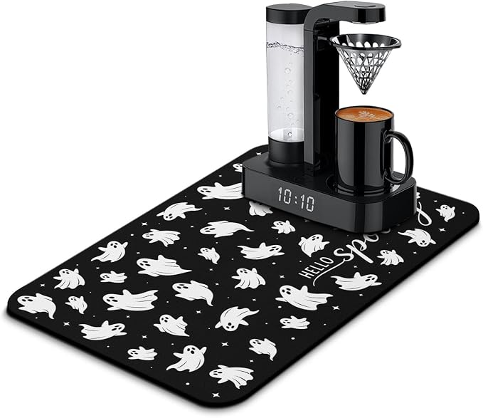 Fun Coffee Mat 23inx15in,Coffee Bar Mat for Countertops,Absorbent Hide Stain Anti-Slip Coffee Bar Accessories Fit Under Coffee Machine Mat,dish Drying Mats for Kitchen