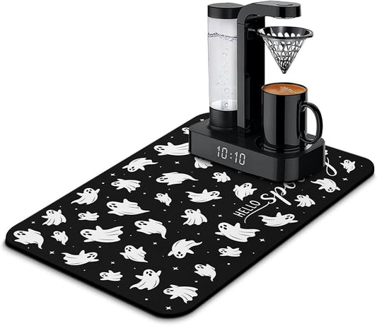 Fun Coffee Mat 23inx15in,Coffee Bar Mat for Countertops,Absorbent Hide Stain Anti-Slip Coffee Bar Accessories Fit Under Coffee Machine Mat,dish Drying Mats for Kitchen