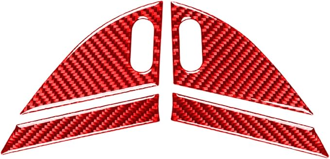 Door Speaker Trim Decals Fit for Dodge Charger/Chrysler 300 2011-2023 | Real Carbon Fiber | Accessories | Trim Door Speaker Surround Cover | Anti-scratch | Self-adhesive | Red