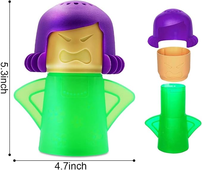 Angry Mama Microwave Oven Stem Cleaner 2 Pcs Mom Steam Cleaner Just Add Vinegar and Water Fog Vapor Steamer Cleaning Equipment Easily Cleans the Crud in Minutes for Kitchen Home or Office(Green)
