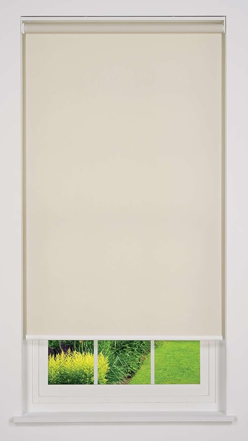 Customizable Cordless Light Filtering Sierra Collection Roller Shade, Beige 24" to 29" W X 72" H (Arrives 1/4" Narrower)