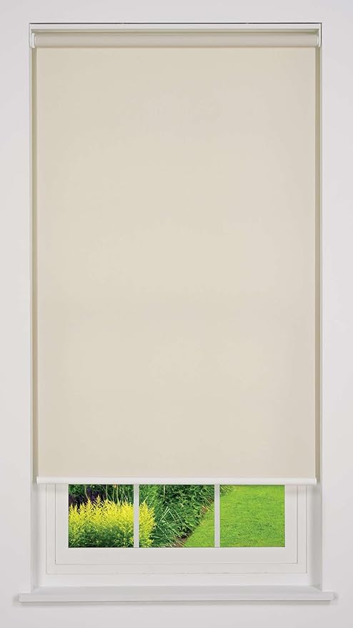 Customizable Cordless Light Filtering Sierra Collection Roller Shade, Beige 36" to 41" W X 42" H (Arrives 1/4" Narrower)