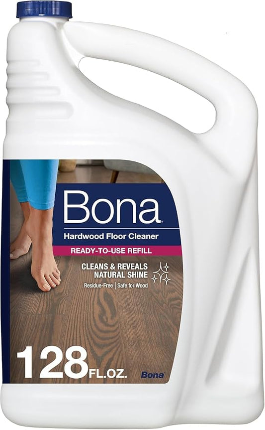 Bona Hardwood Floor Cleaner Refill - 128 fl oz - Unscented | Refill for Bona Spray Mops and Spray Bottles - Residue-Free Floor Cleaning Solution for Wood Floors
