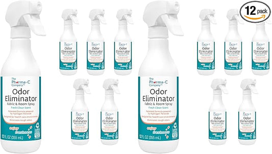 The Pharma-C Company - Odor Eliminator [6-12oz Bottles] - Bulk Fabric & Room Spray -Extra Strength Multipurpose Air Freshener & Fabric Refresher- Neutralize Deodorize (Pack of 2)