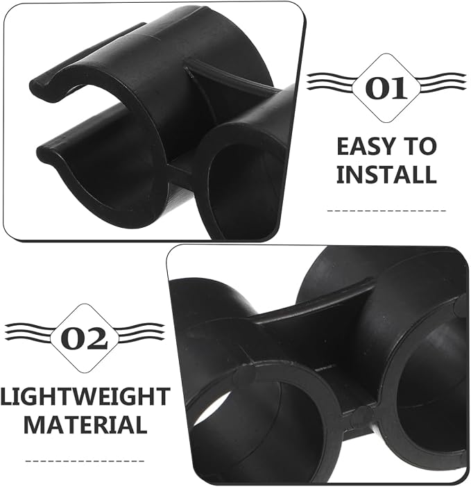 BESPORTBLE 4pcs Broom Connection Buckle - Plastic Dustpan Clip & Broom Holder Connector for 1.8-2cm Pipes: Room Organization Storage Organizer Black