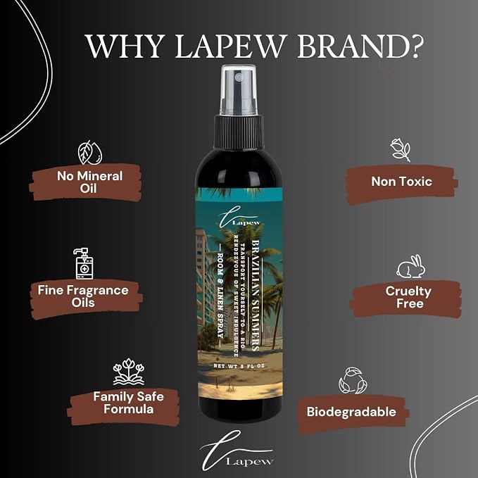 Lapew Room & Linen Spray | Fragrance Mist for Home, Car & Office | Fabric & Air Freshener | Neutralizing Mist | Made in USA | Brazilian Summers