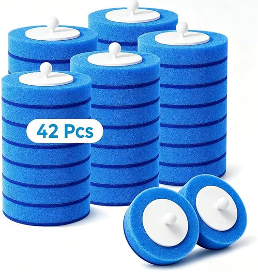 Toilet Wand Refills，Toilet Brush Replacement, Hygienic and Easy to Use for Bathroom Cleaning, Sinks, Bathtubs (Blue)